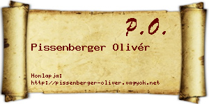 Pissenberger Olivér névjegykártya