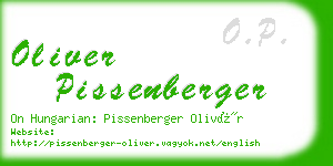 oliver pissenberger business card